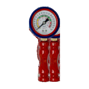 7" Long Twin Type Air Chuck with Pressure Gauge
